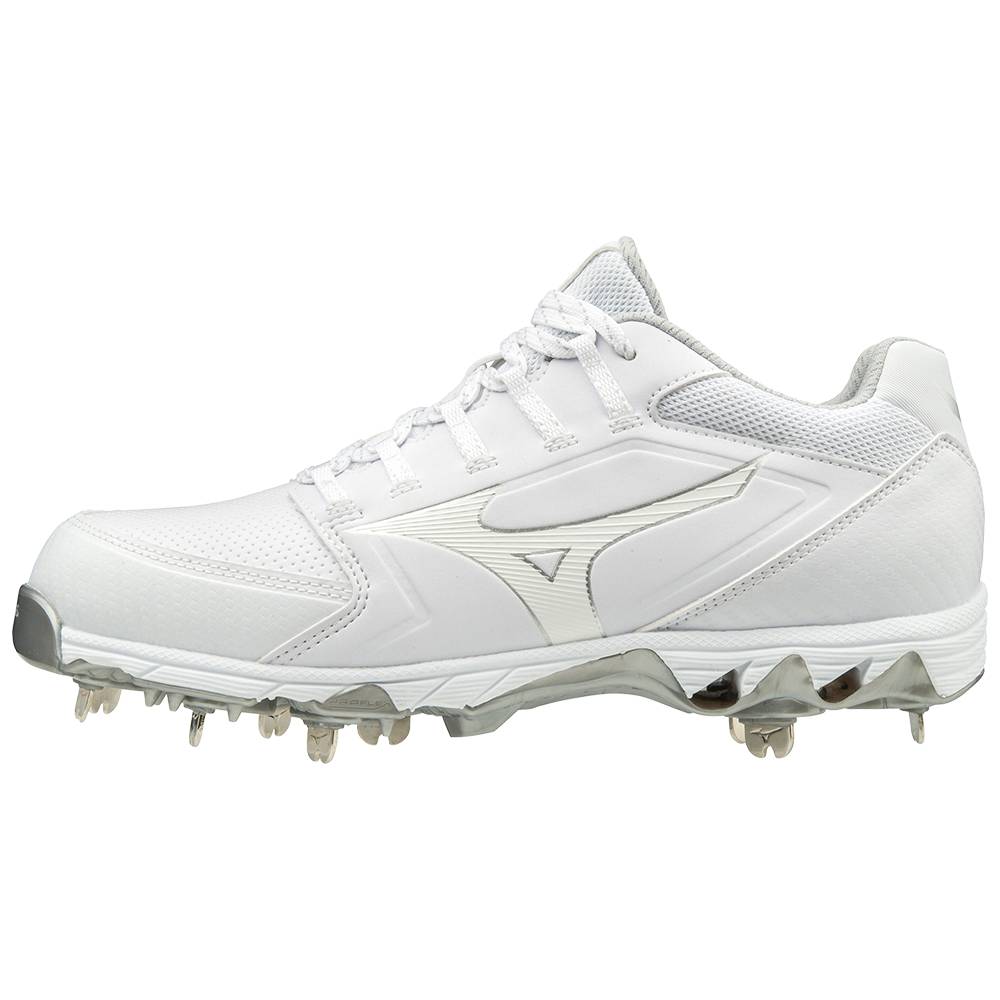 Tenis Softball Mizuno 9-Spike Swift 6 Baixo Metal - Mulher - Branco - QZUIX2756